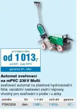 DEK Automat svařovací na mPVC 230V Multi nabídka