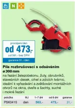 DEK Pila rozbrušovací s odsáváním nabídka
