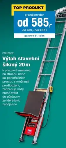 DEK Výtah stavební šikmý nabídka