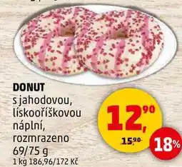 Penny Market DONUT s jahodovou, 69/75 g nabídka