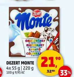 Penny Market DEZERT MONTE, 4x 55 g, 220 g nabídka