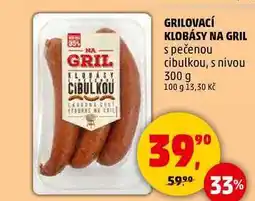 Penny Market GRILOVACÍ KLOBÁSY NA GRIL s pečenou cibulkou, 300 g nabídka