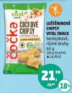 Penny Market vital LUŠTĚNINOVÉ CHIPSY s příchuti Pizza, 65 g nabídka