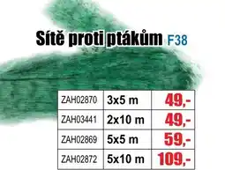 EVA Sítě proti ptákům F38 nabídka
