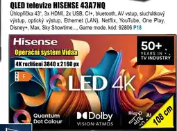 EVA QLED televize HISENSE 43A7NQ nabídka