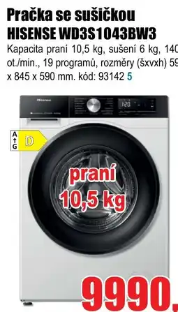 EVA Pračka se sušičkou HISENSE WD3S1043BW3 nabídka