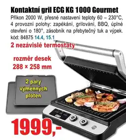 EVA Kontaktní gril ECG KG 1000 Gourmet nabídka
