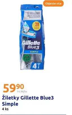 Action Žiletky Gillette Blue3 Simple nabídka
