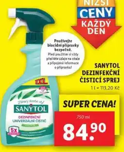 Lidl SANYTOL DEZINFEKČNÍ ČISTIČ SPREJ nabídka