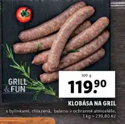 Lidl KLOBÁSA NA GRIL nabídka