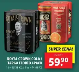 Lidl ROYAL CROWN COLA / TARGA FLORIO 4PACK nabídka
