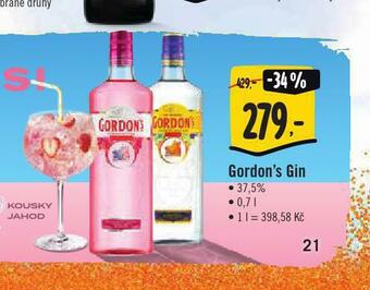 Jip Gordon´s gin nabídka