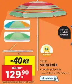 Lidl CRIVIT SLUNEČNÍK nabídka