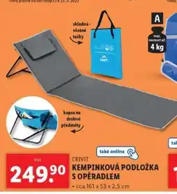Lidl CRIVIT KEMPINKOVÁ PODLOŽKA S OPĚRADLEM nabídka