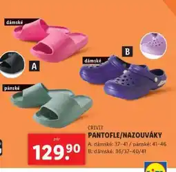 Lidl CRIVIT PANTOFLE/NAZOUVÁKY nabídka