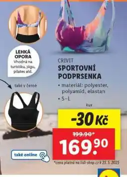 Lidl Crivit SPORTOVNÍ PODPRSENKA nabídka