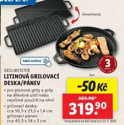 Lidl GRILLMEISTER LITINOVÁ GRILOVACÍ DESKA/PÁNEV nabídka
