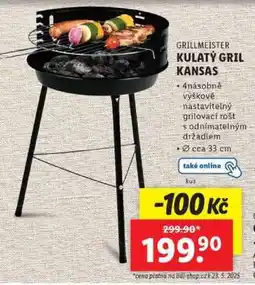 Lidl GRILLMEISTER KULATÝ GRIL KANSAS nabídka