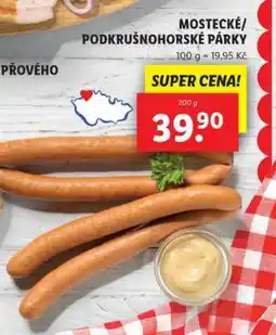 Lidl MOSTECKÉ/PODKRUŠNOHORSKÉ PÁRKY nabídka