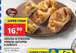 Lidl ŠÁTEČEK SE SÝROVÝM PÁRKEM, KEČUPEM A HOŘČICÍ nabídka