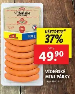 Lidl Vídeňské mini párky nabídka