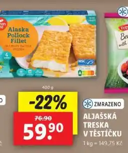 Lidl ALJAŠSKÁ TRESKA V TĚSTÍČKU nabídka