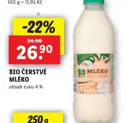 Lidl BIO ČERSTVÉ MLÉKO nabídka