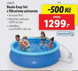Lidl CRIVIT Bazén Easy Set s filtračním zařízením nabídka