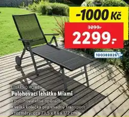 Lidl LIVARNO HOME Polohovací lehátko Miami nabídka
