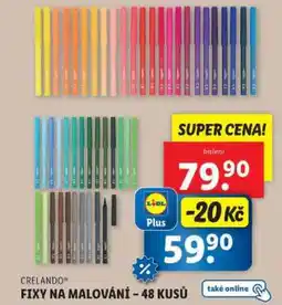 Lidl CRELANDO FIXY NA MALOVÁNÍ – 48 KUSŮ nabídka