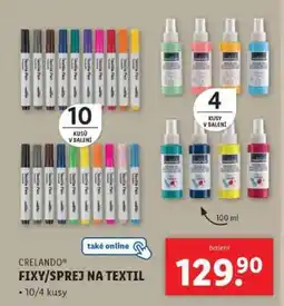 Lidl CRELANDO FIXY/SPREJ NA TEXTIL nabídka