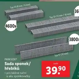 Lidl PARKSIDE Sada sponek/hřebíků nabídka