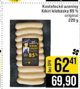 Jip Kostelecké uzeniny Kikiri klobásky 85 % nabídka