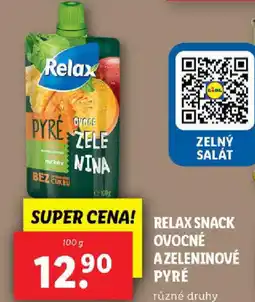 Lidl Relax snack ovocné a zeleninové pyré nabídka