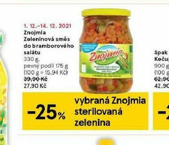 Tesco Znojmia zeleninová směs do bramborového salátu nabídka