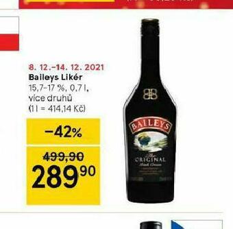 Tesco Baileys likér nabídka