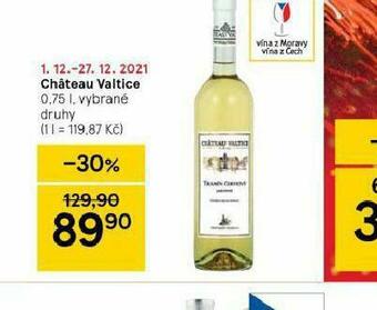 Tesco Chateau valtice nabídka