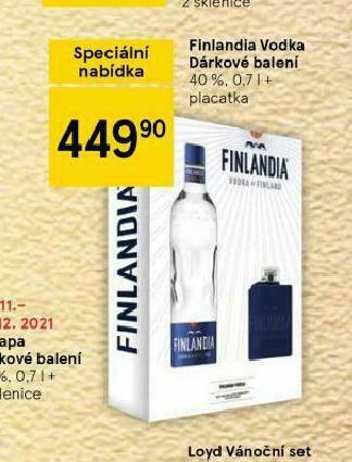 Tesco Finlandia vodka dárkové balení nabídka
