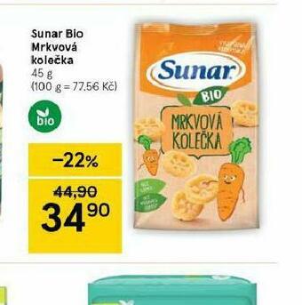 Tesco Sunar bio mrkvová kolečka nabídka