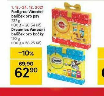 Tesco Dreamies vánoční balíček pro kočky nabídka