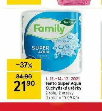 Tesco Tento super aqua kuchyňské utěrky nabídka
