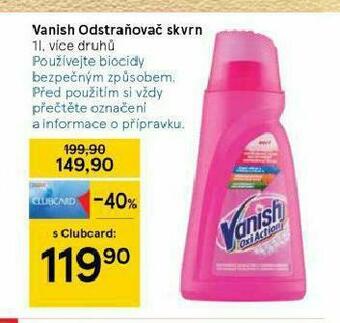Tesco Vanish odstraňovač skvrn nabídka