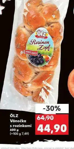 Kaufland Ölz vánočka s rozinkami nabídka
