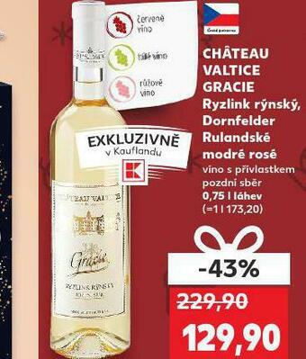 Kaufland Chateau valtice ryzlink rýnský nabídka