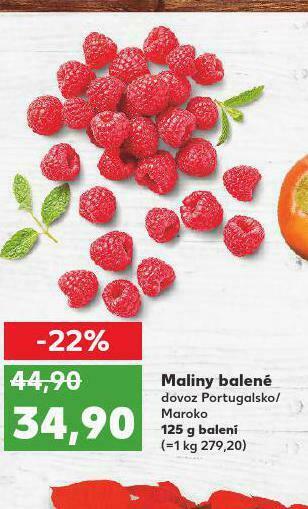 Kaufland Maliny balené nabídka