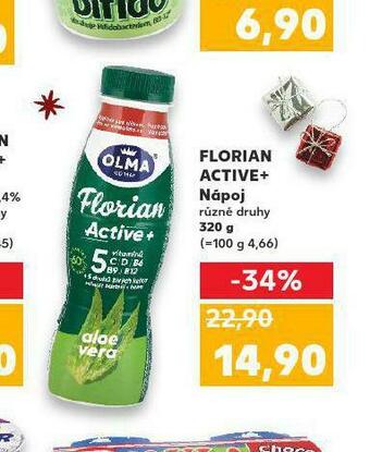 Kaufland Florian active+ nápoj nabídka