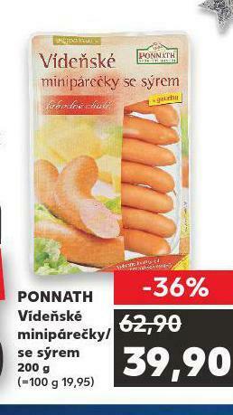 Kaufland Vídeňské minipárečky / se sýrem nabídka