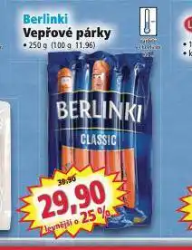 Norma Berlinki vepřové párky nabídka