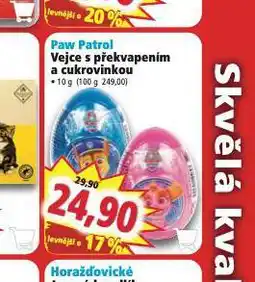 Norma Paw patrol vejce s překvapením a cukrovinkou nabídka