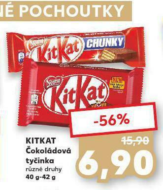 Kaufland Kitkat čokoládová tyčinka nabídka